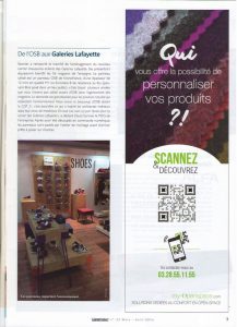 Article « L’Agenceur » (avril 2016) : SONNIER aménage les Galeries Lafayette